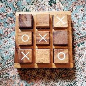 Wooden tic tac toe board